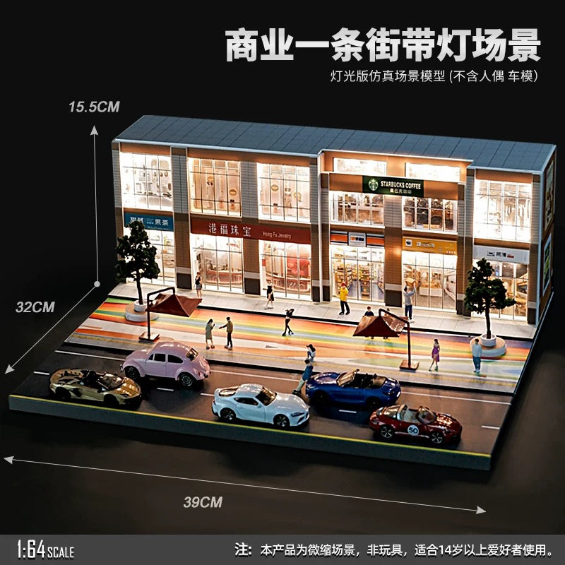 Easy to Assemble Shopping Mall 1/64 Diorama with Lights