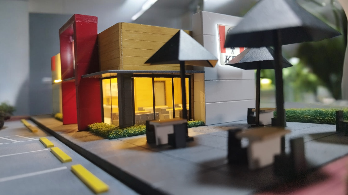 1/64 Custom Made KFC (Design B) Premium Diorama with Lights