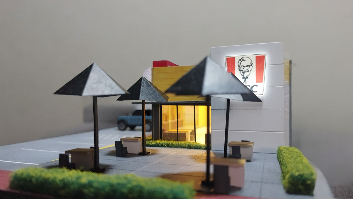 1/64 Custom Made KFC (Design B) Premium Diorama with Lights
