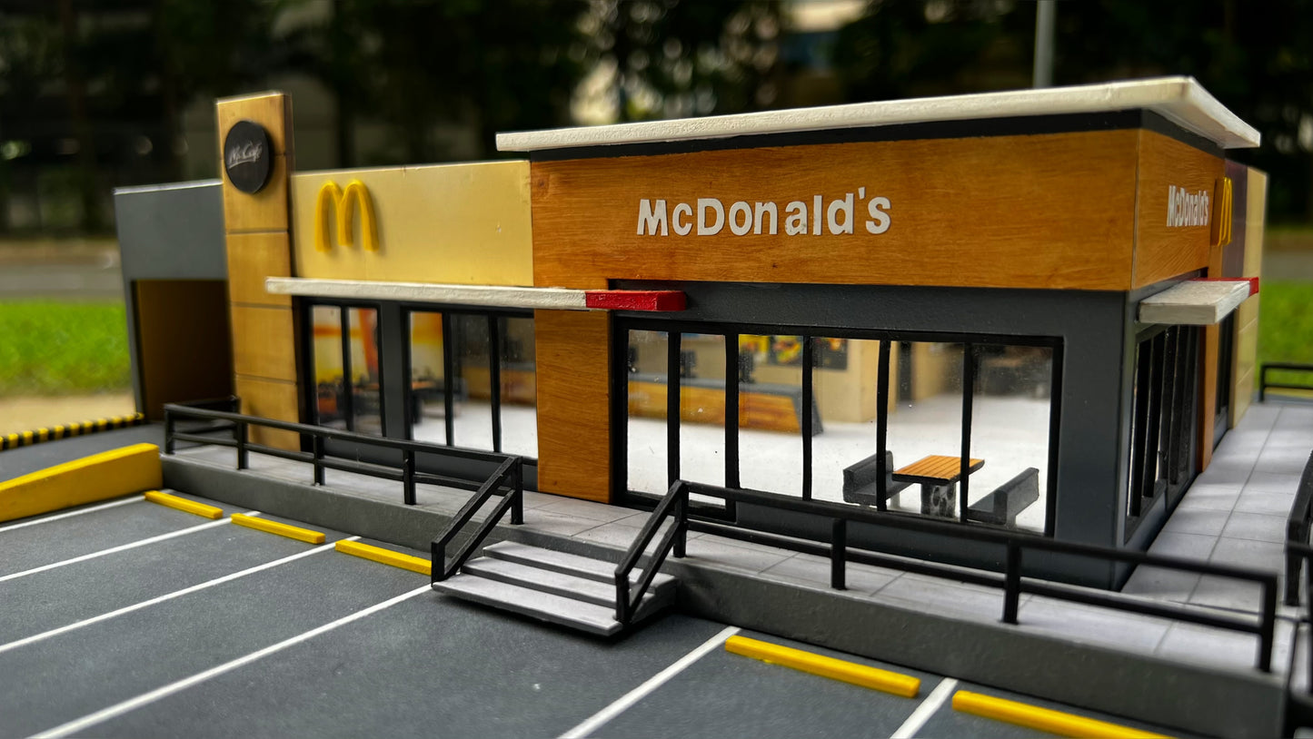 1/64 Custom Made Mc Donalds Premium Diorama with Lights