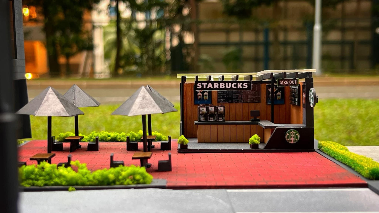 1/64 Custom Made Starbucks Cafe Premium Diorama with Lights