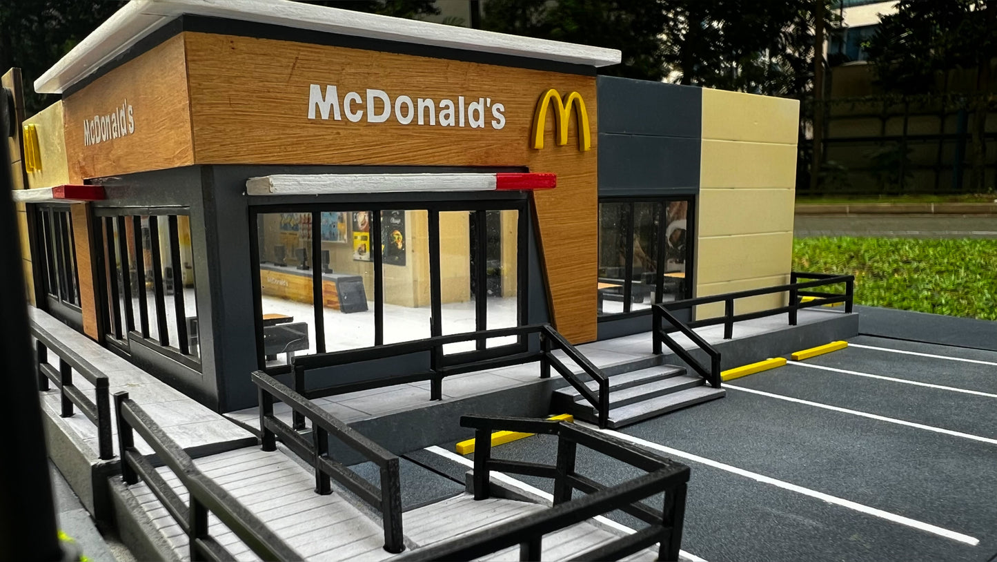 1/64 Custom Made Mc Donalds Premium Diorama with Lights