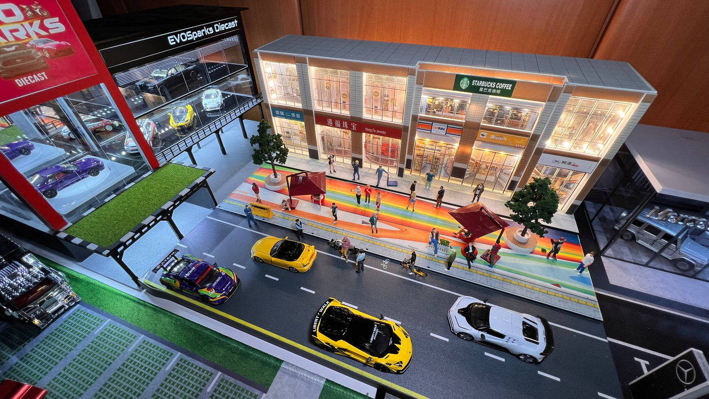 Easy to Assemble Shopping Mall 1/64 Diorama with Lights