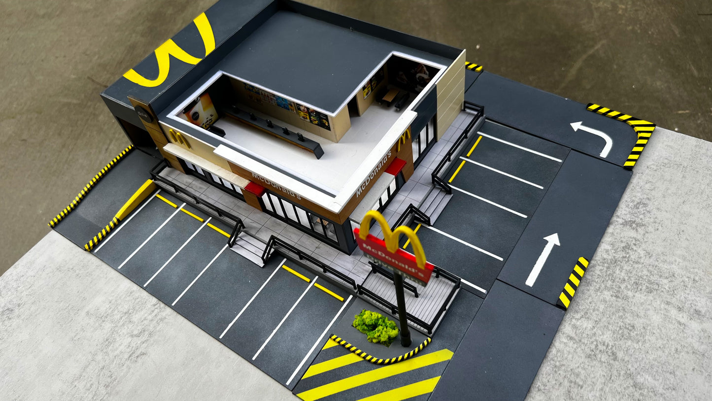 1/64 Custom Made Mc Donalds Premium Diorama with Lights