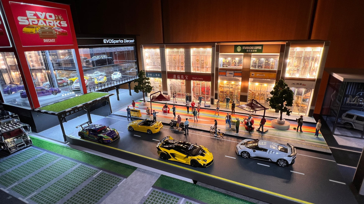 Easy to Assemble Shopping Mall 1/64 Diorama with Lights