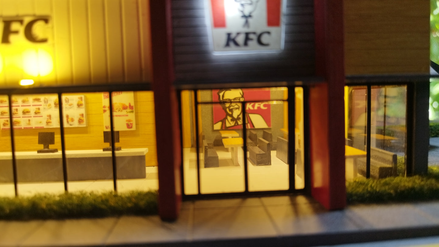 1/64 Custom Made KFC (Design B) Premium Diorama with Lights