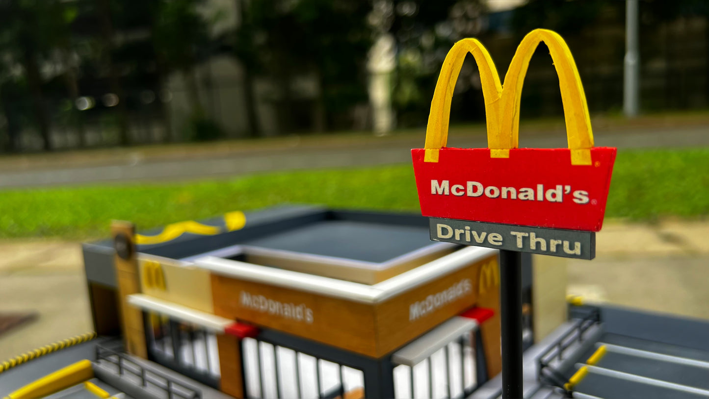 1/64 Custom Made Mc Donalds Premium Diorama with Lights
