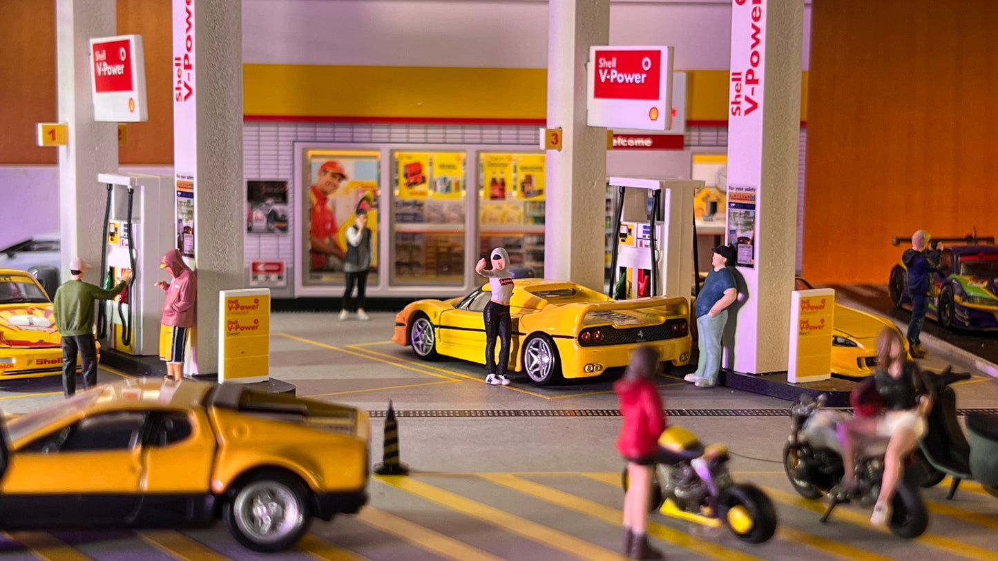 Shell Gas Station by Gfans 1/64 Diorama with Lights