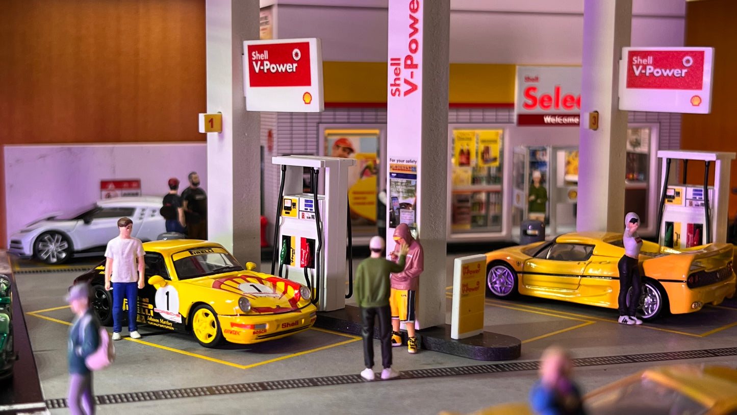 Shell Gas Station by Gfans 1/64 Diorama with Lights