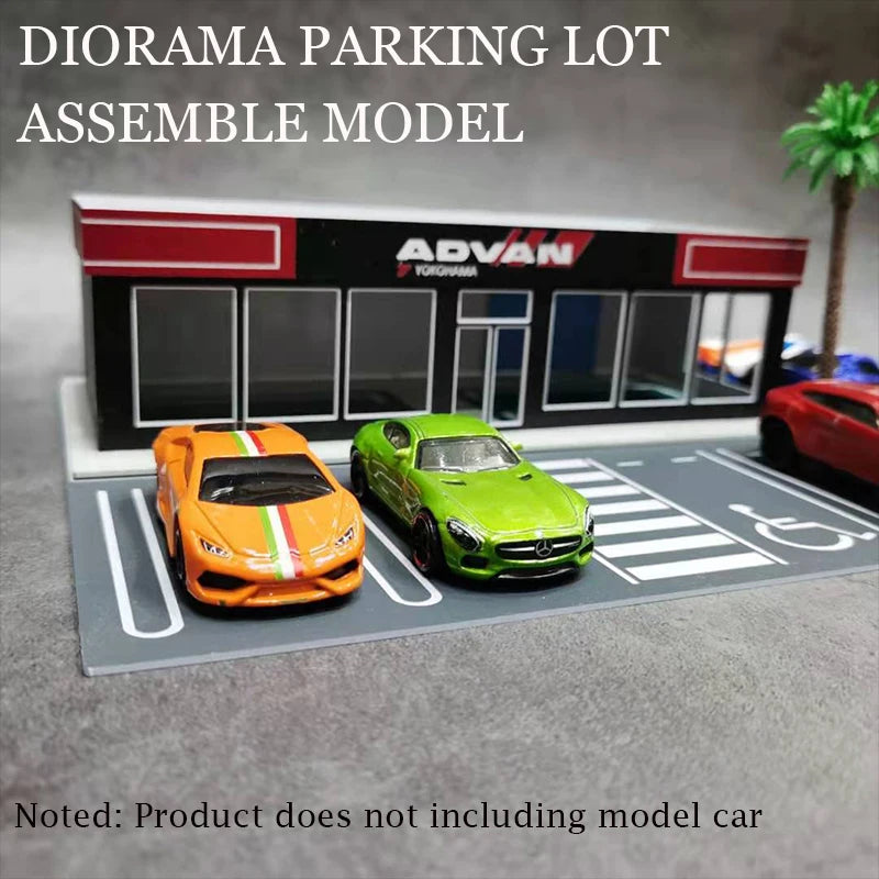 Diorama 1:64 Model Car Roadway Exhibition Hall Display Scenery Vehicle Parking Lot Collection