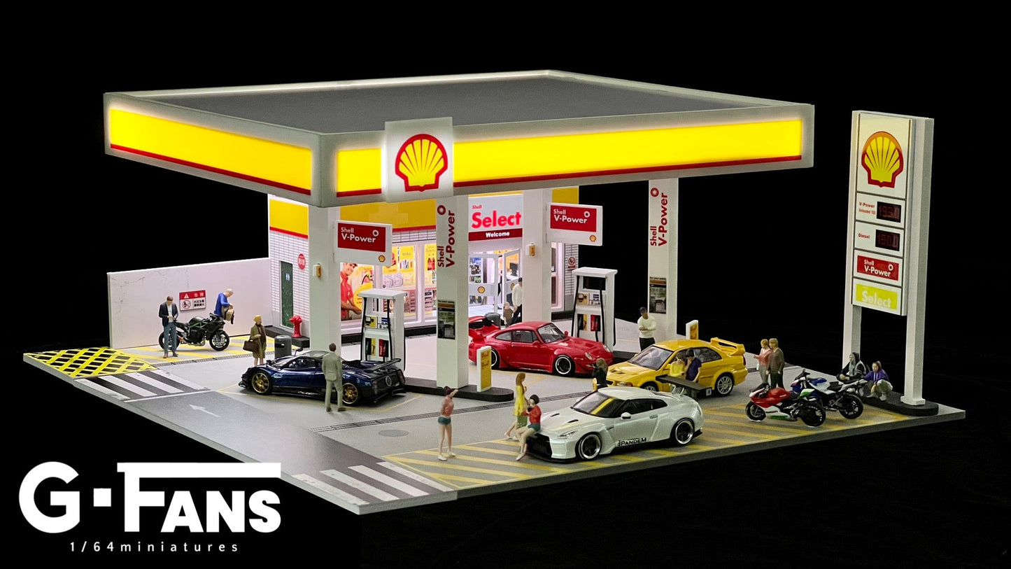 Shell Gas Station by Gfans 1/64 Diorama with Lights