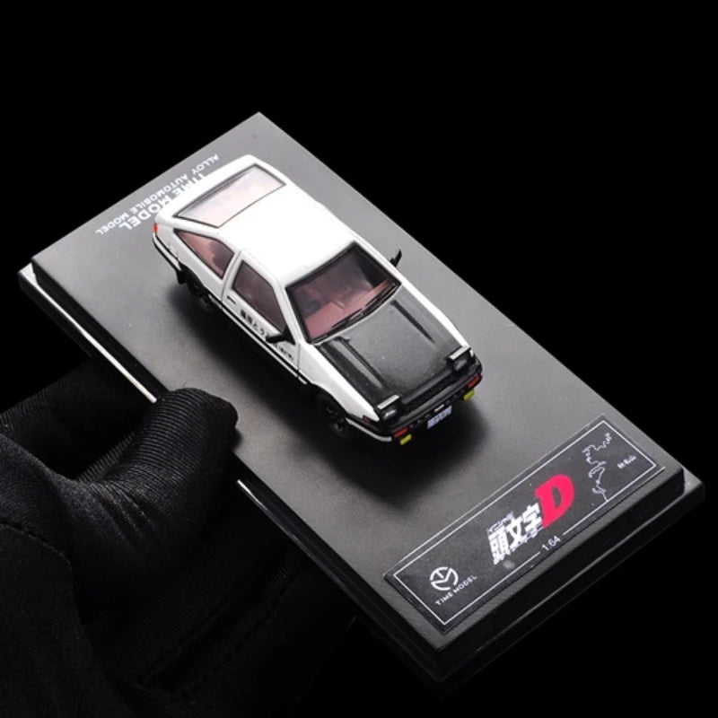 1:64 Diorama Car Garage Model LED Lighting Japanese City Tofu Shop Street View With Acrylic Cover Figures Model