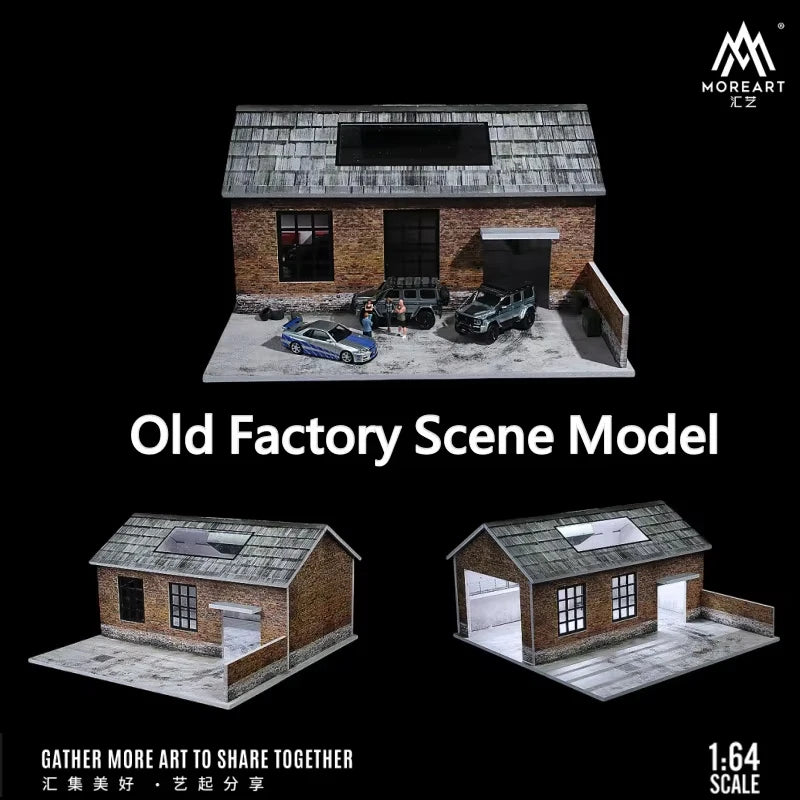 Diorama 1/64 Car Garage Model LED Lighting City Factory Car Parking Lot Scene Building Display Model Toys