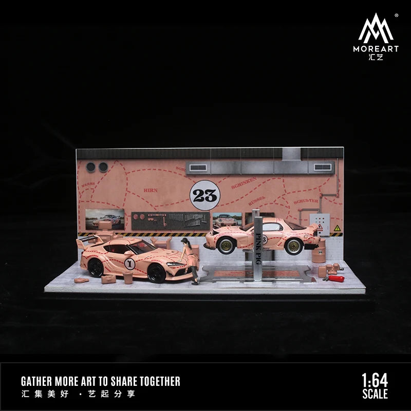 MoreArt 1:64 Auto Maintenance Shop Diorama with Resin Figure & Fittings