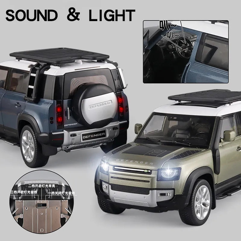 Large 1/18 Land Rover Defender Range Rover SUV Off-Road Diecast Model