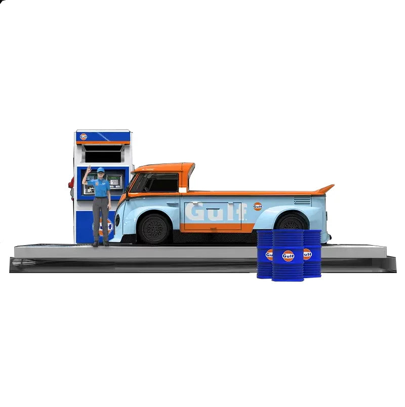 TIME MICRO 1:64 LBWK T1 Gulf &Shell Metal Diecast Model Car/ Van