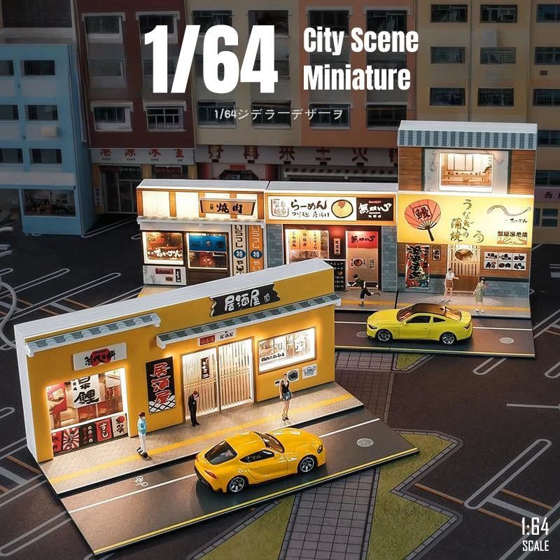 1/64 Car Garage Model Miniature City Street Diorama