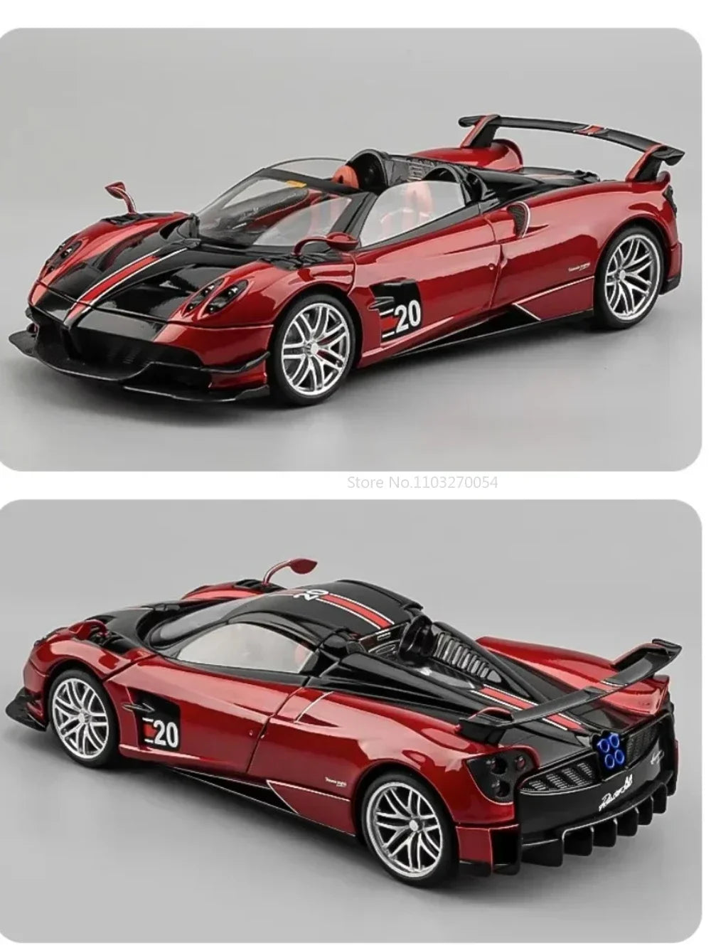 Large 1/18 Toy Car Model Pagani Huayra Diecast Car Model