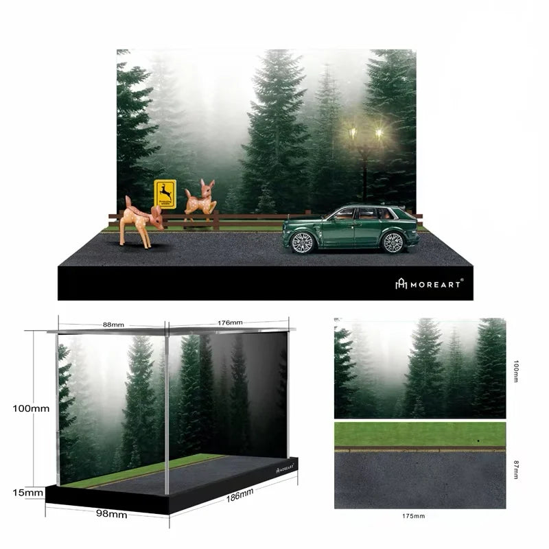 1:64 Scale Misty Forest Model Parking Lot Diorama (without model car & figure)