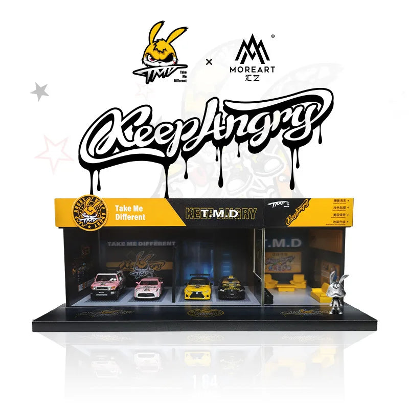 TIMEMICRO&MOREART-diy cabin miniature 1:64 tide brand car wash scene diorama