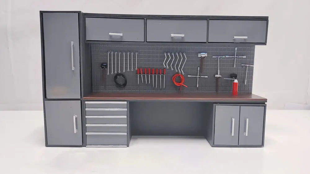 1/18 Scale Diorama Car Garage Model Car Repair Maintenance Tools Model Backdrop Display