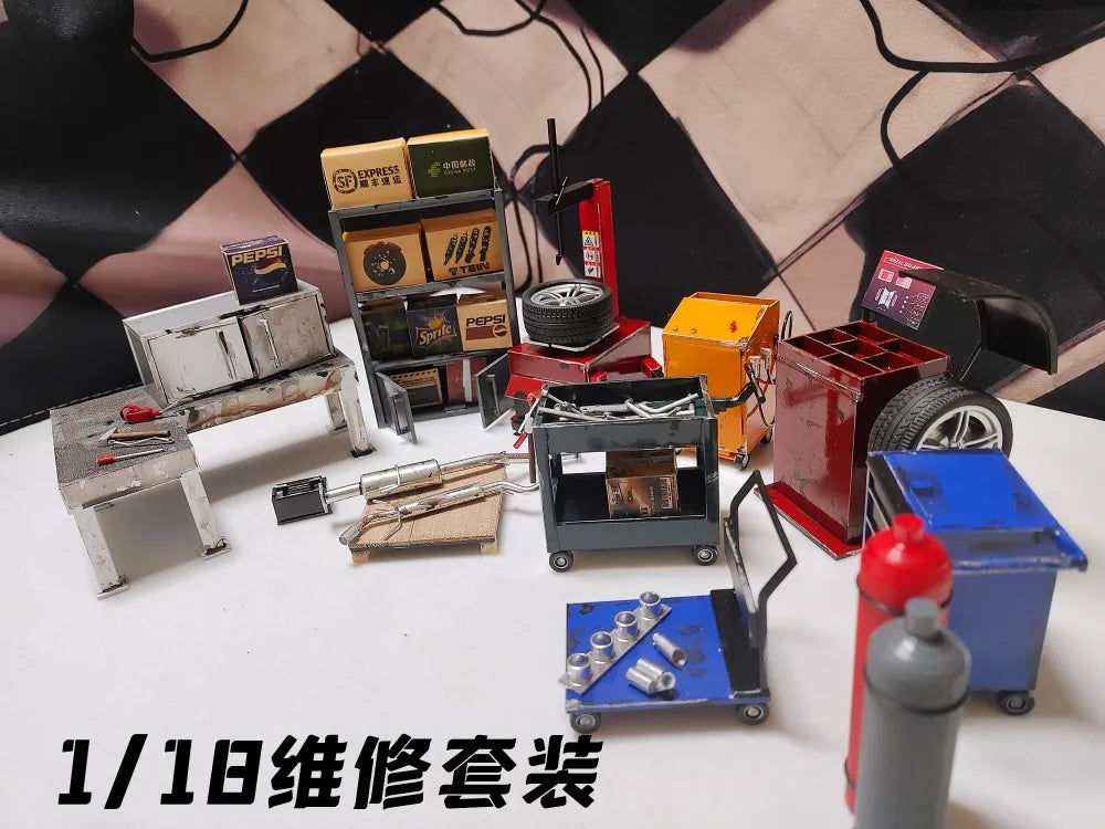 1/18 1/24 Repair Set Tools Props Garage Diorama Model Car