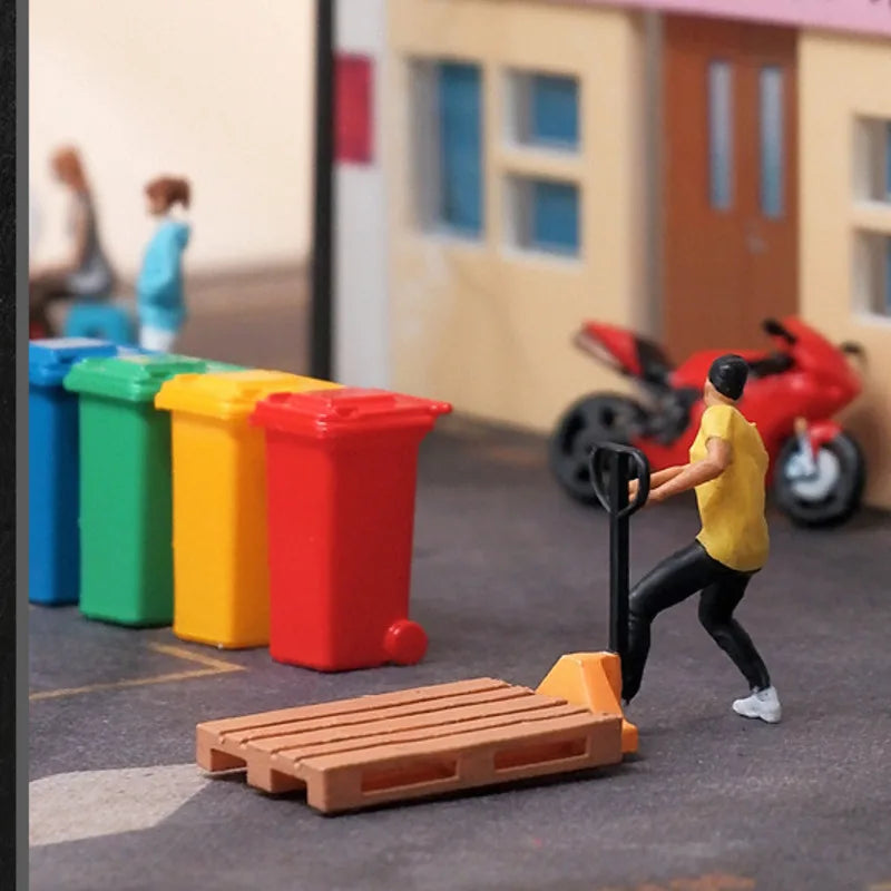 1/64 Pulling Cart Boy Resin Figure