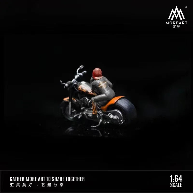 MoreArt 1:64 Resin Figure Flaming Motorcycle Girl Display