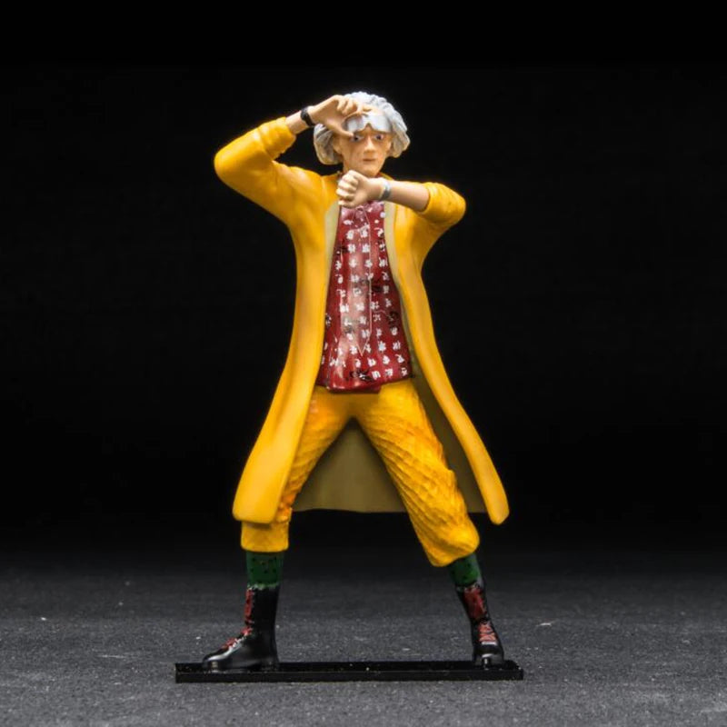 Brown & Marty Figure Doll 1/18 Back To The Future DeLorean Figure Diorama
