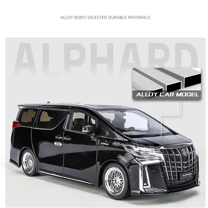 New 1/18 Toyota Alphard MPV Alloy Car Model Diecast Model