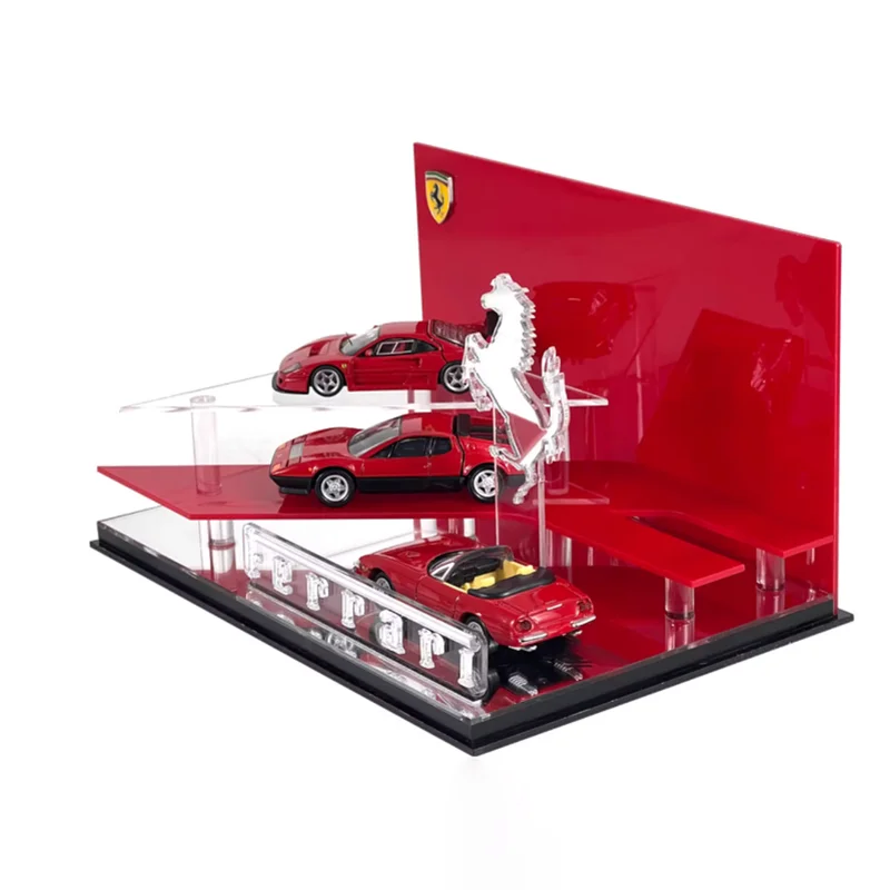 1/64 Galloping Horse Scene Storage Box Toy Car Display Shelf Diorama