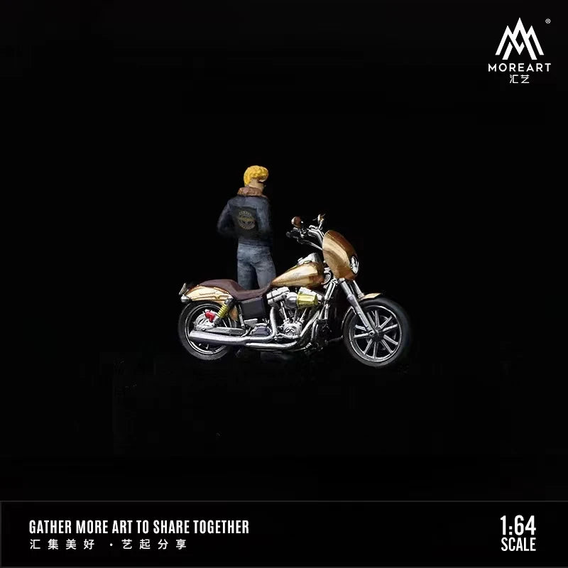 MoreArt 1:64 Resin Motorbike Trendy Man Figure Set
