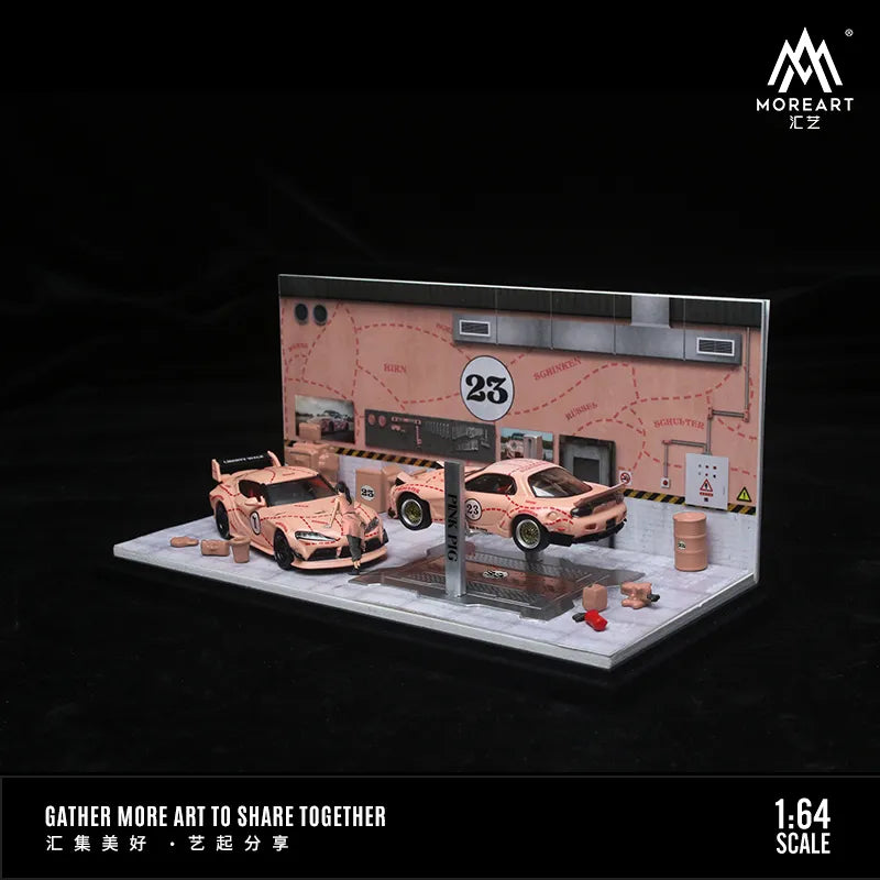 MoreArt 1:64 Auto Maintenance Shop Diorama with Resin Figure & Fittings