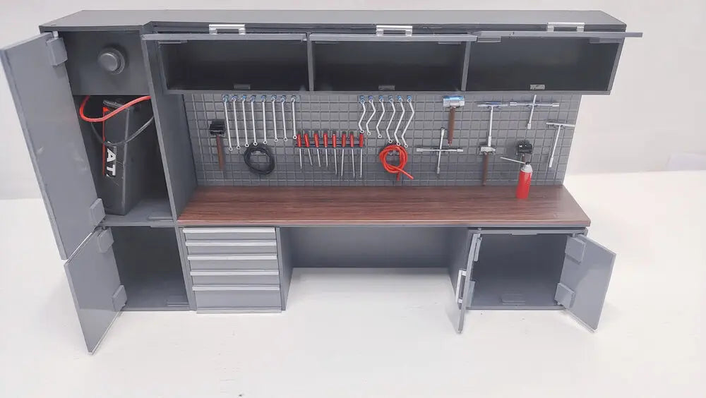 1/18 Scale Diorama Car Garage Model Car Repair Maintenance Tools Model Backdrop Display