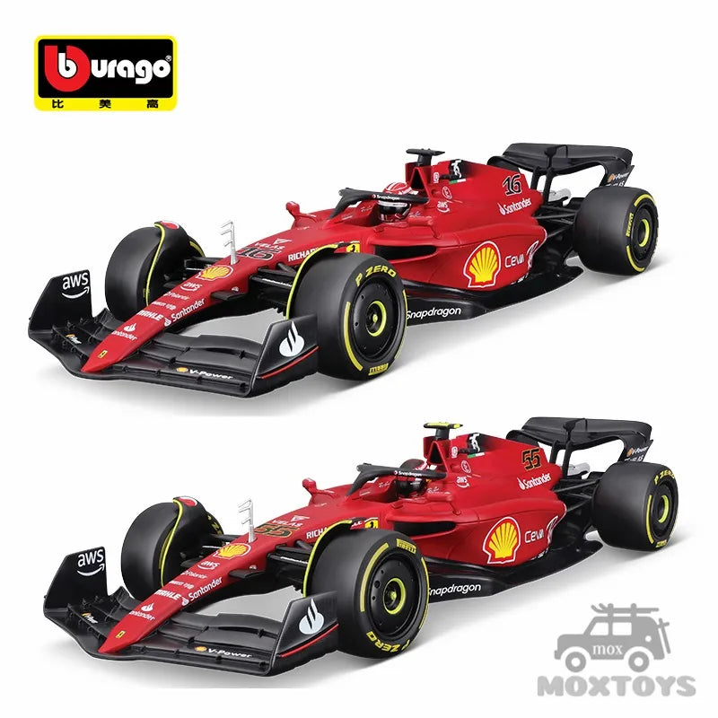 Bburago 1:18 F1 2022 F1-75 No16 C.Leclerc / No55 C.Sainz Diecast Model