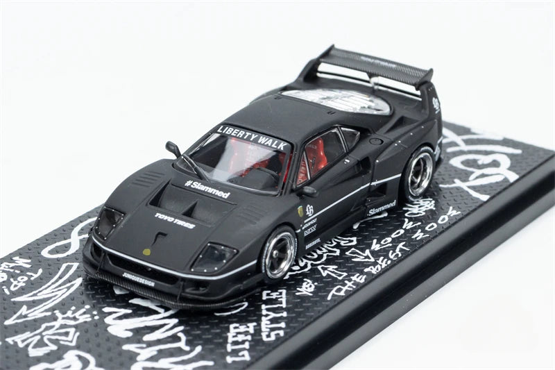 INNO 1:64 Liberty Walk F40 Matte Black Hong Kong TOYCAR SALON 2023 Diecast Car
