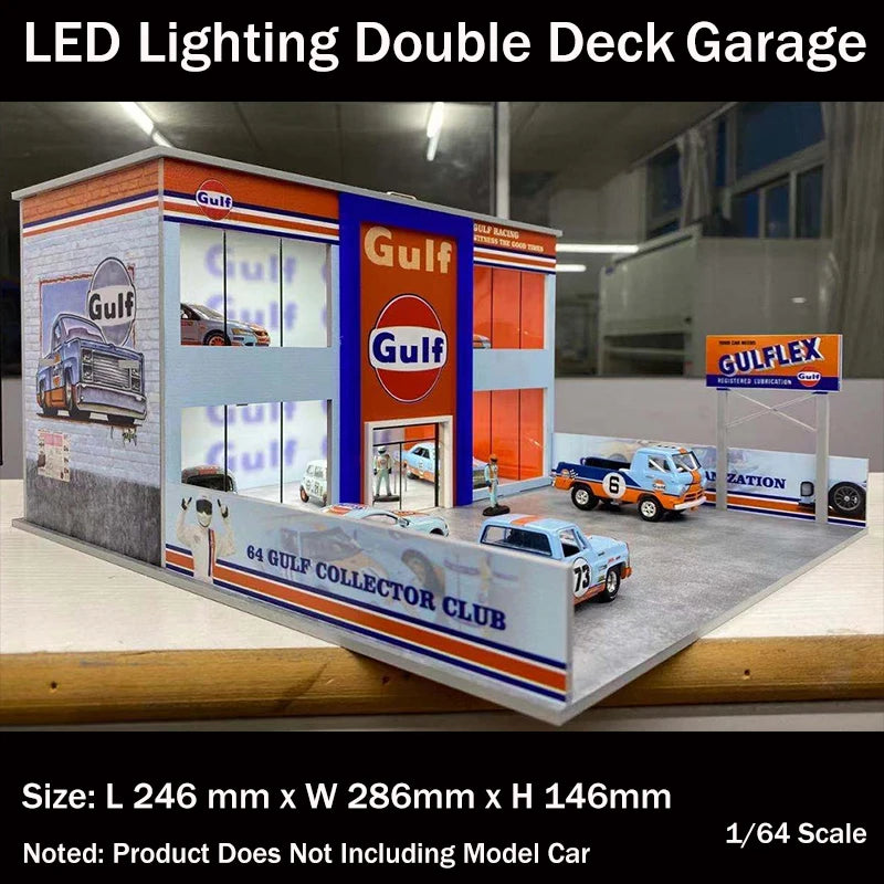 Diorama 1/64 Assemble Model Car Station Parking Lot Garage Display