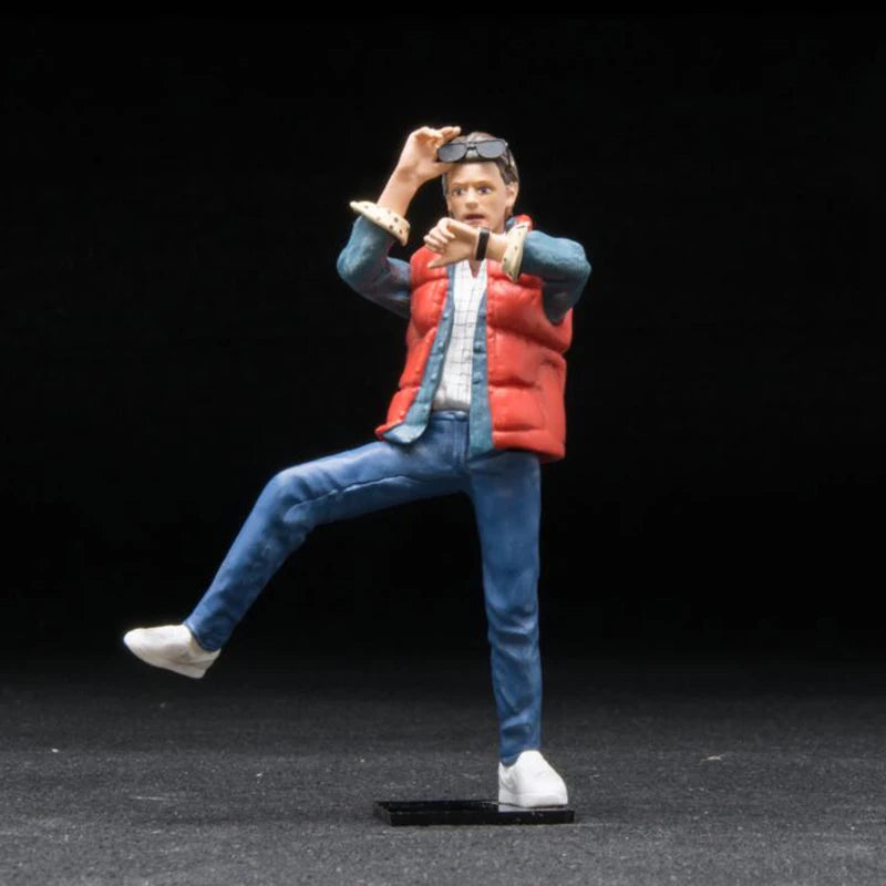 Brown & Marty Figure Doll 1/18 Back To The Future DeLorean Figure Diorama