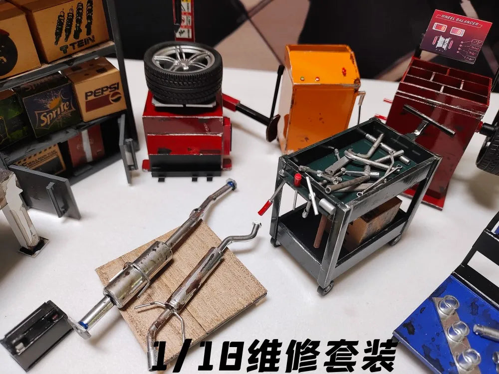 1/18 1/24 Repair Set Tools Props Garage Diorama Model Car
