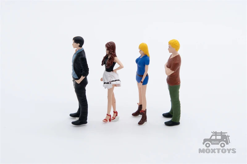 TIMEMICRO MoreArt 1:64 Initial D Animation Ver Figures four dolls set