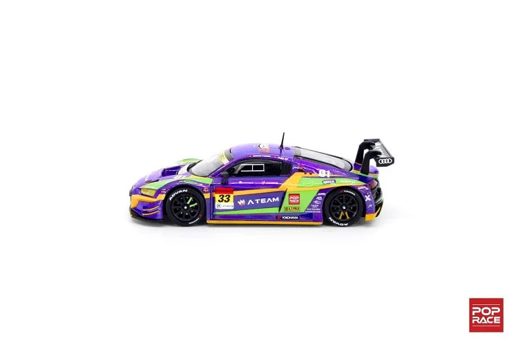 POPRACE 1:64 R8 LMS Super GT 2020 #33 RT Test Unit-01 X Works R8 Diecast Model Car