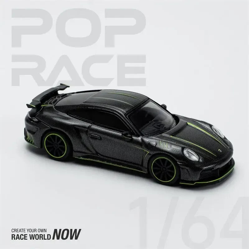 POP RACE 1:64 992 STINGER GTR CARBON EDITION Black Diecast Model Car