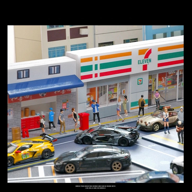 1/64 Car Garage Model Miniature City Street Diorama