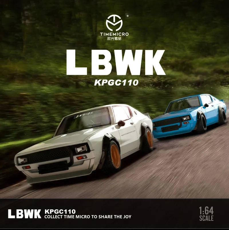 TM In Stock 1:64 LBWK Skyline KPGC10 Diecast Car Model