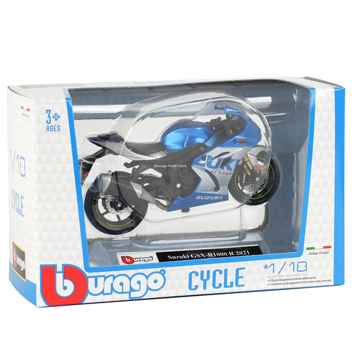 Bburago 1:18 2021 Suzuki GSX-R1000R Motorcycle Model