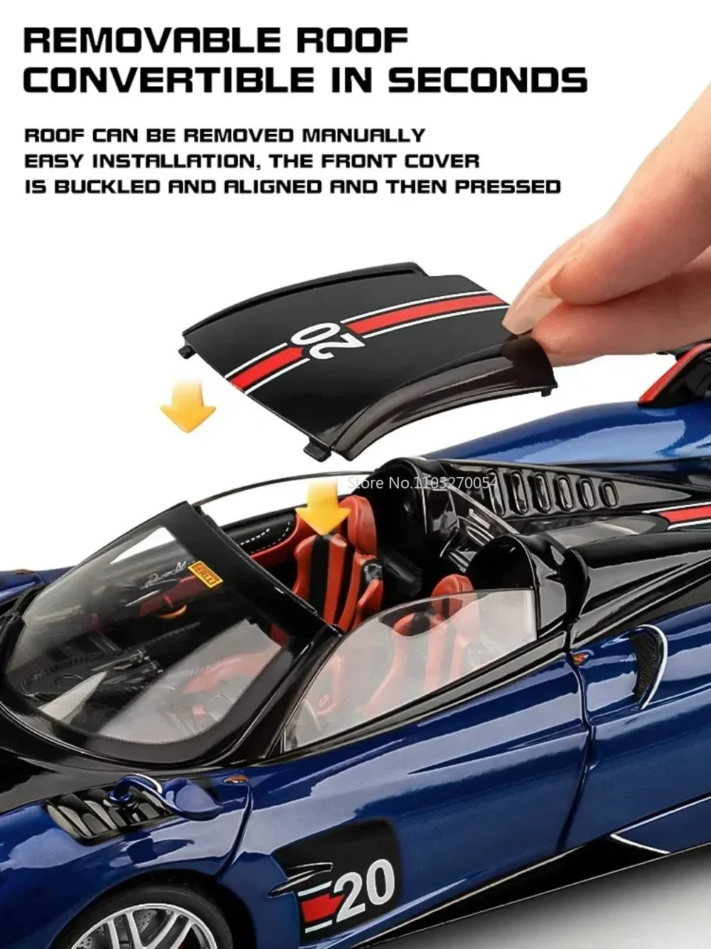 Large 1/18 Toy Car Model Pagani Huayra Diecast Car Model