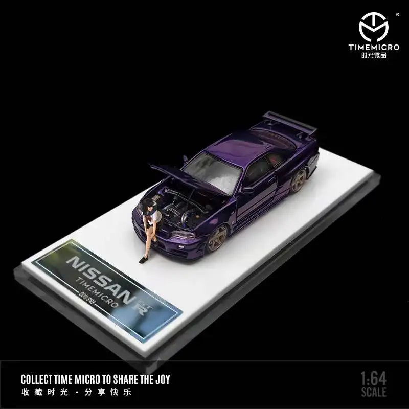 Time Micro 1:64 Nissan GTR R34 Z-Tune Diecast-Openable Hood Diecast Model Car Fast & Furious