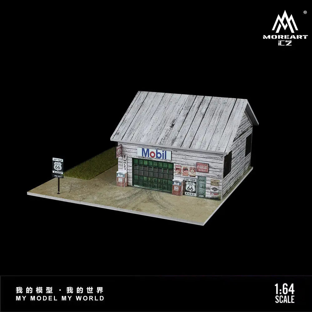 Diorama 1/64 Car Garage Model LED Lighting City Factory Car Parking Lot Scene Building Display Model Toys