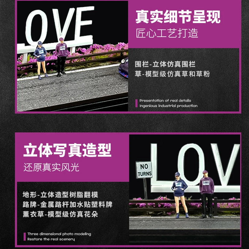 MoreArt Diorama 1:64 Loving Lavender Scenery Model Car Parking Station Diorama