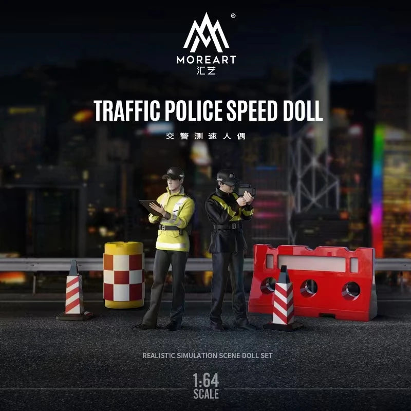 MoreArt 1:64 Traffic police speed Figure Model Display Set 6 PCS per Pack